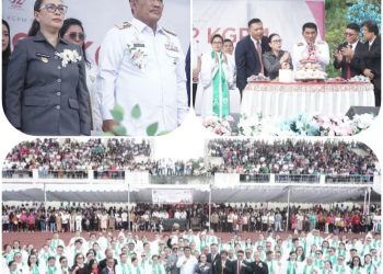 Wabup Vanda Dampingi Gubernur Yulius Rayakan HUT KGPM ke-92 di Stadion Sam Ratulangi