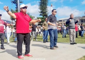 Bupati Minahasa Pimpin Apel Olahraga Pagi: Dorong ASN Hidup Sehat, Serahkan Plh Dinas Koperasi ke Dra. Meity Kaseger