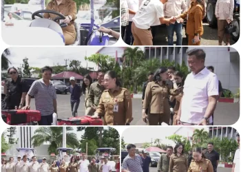 Wabup Vanda Sarundajang Serahkan Bantuan Alsintan dari Kementerian Pertanian kepada Kelompok Tani di Minahasa
