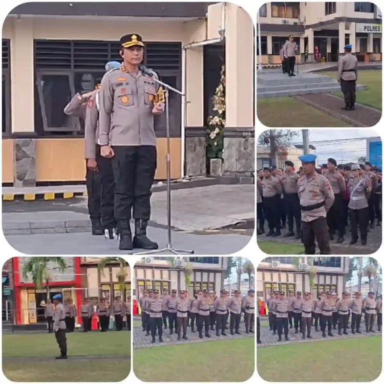 Kapolres Bitung Pimpin Apel Pengamanan Gereja dan Ibadah Malam Natal 2025