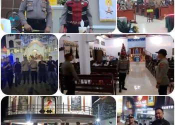Ibadah Malam Natal 2025 di Kota Bitung Berlangsung Aman dan Kondusif, Kapolres Bitung Berbaur Bersama Jemaat