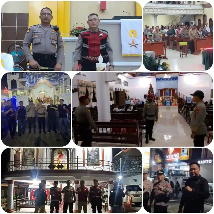 Ibadah Malam Natal 2025 di Kota Bitung Berlangsung Aman dan Kondusif, Kapolres Bitung Berbaur Bersama Jemaat